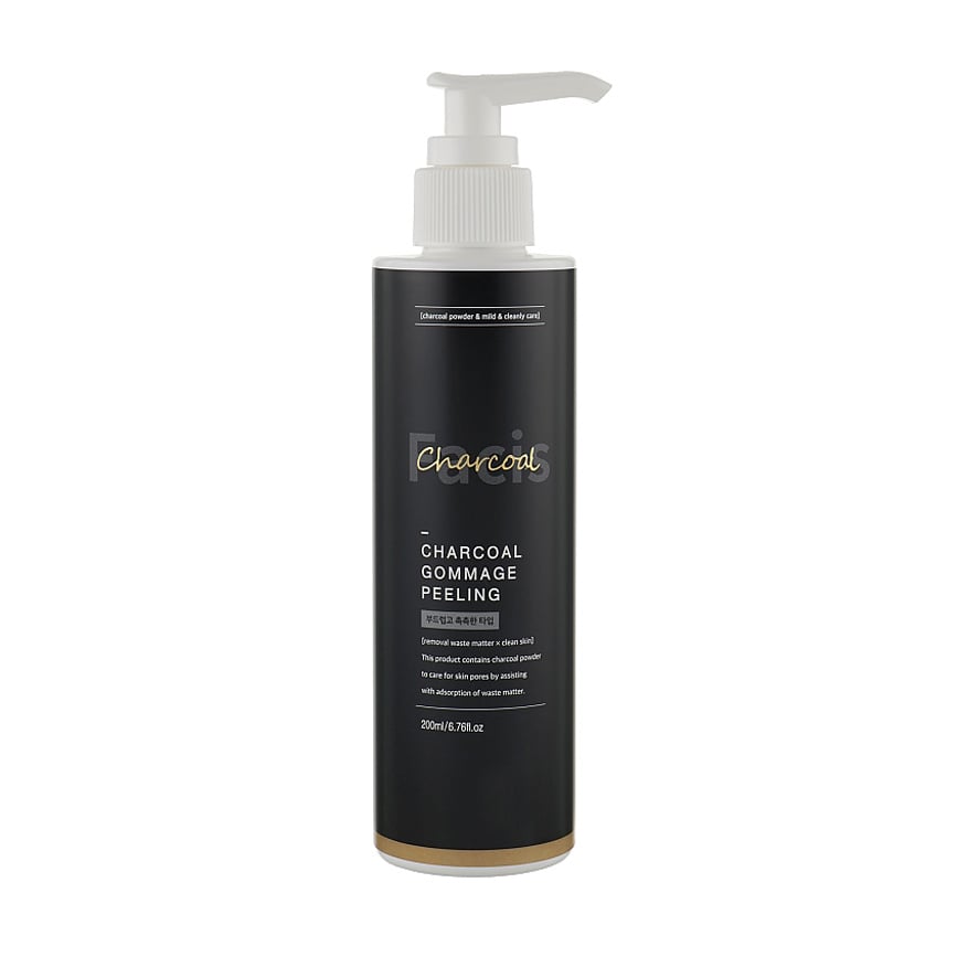 Пілінг-гомаж для обличчя Facis Charcoal Gommage Peeling з деревним вугіллям, 200 мл